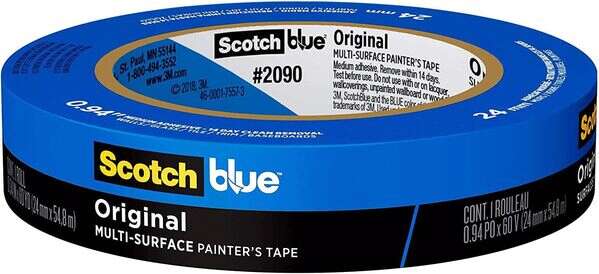 3M 2090 1' X 60' Blue Masking Tape