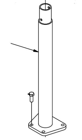 American Sanders Floorcrafter control handle mount shaft