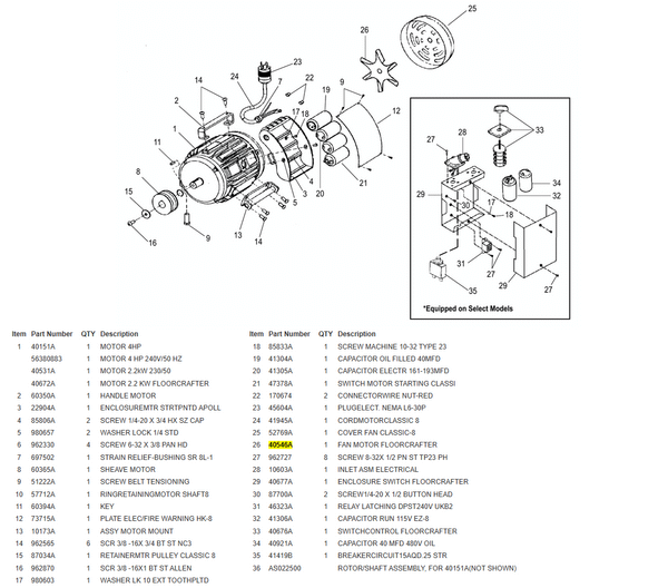 Clarke Baldor motor plastic fan. Note goes on a splined rotor only 40546A