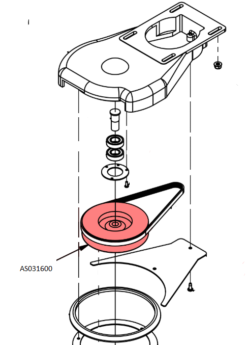 American Sanders EZ-E PULLEY, 7" PAD, 8" EXT AS031600