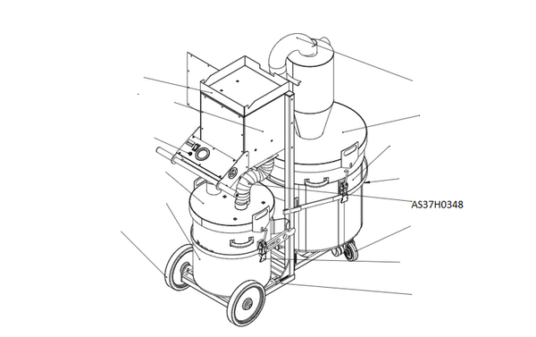 Bona 300 / 600 2 1/2" wire hose between vac to tank AS37H0348