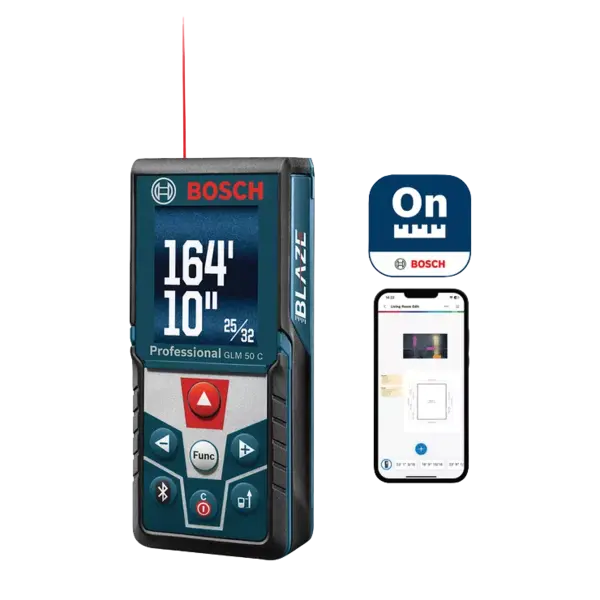 BOSCH GLM 50 C Bluetooth Enabled Laser Distance Measurer with Color Backlit Display