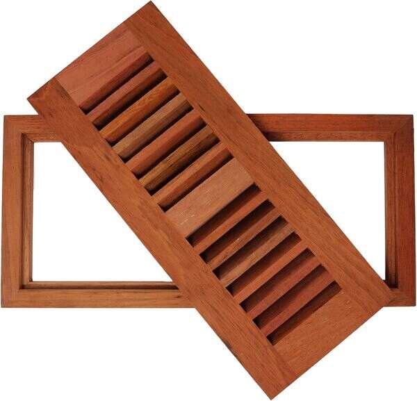 BRAZILIAN CHERRY WV-Unfinished Brazilian Cherry Wood Vent 6 x 12 Flush Mount