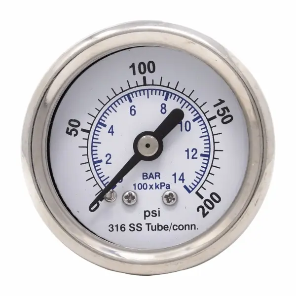 COMPRESSOR 1.5" 0-200 PSI 1/8 CBM PRESSURE GAUGE