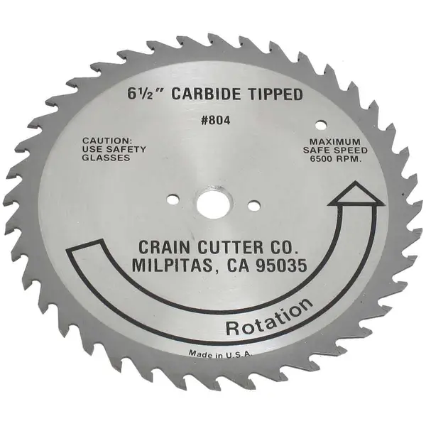 CRAIN CR 804 6 1/2" 40 Tooth Wood Saw Blade with 5/8" Arbor for 810 SuperSaw