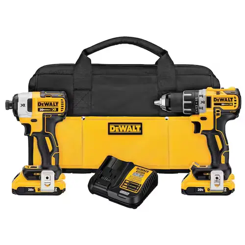 DEWALT DCK283D2 MAX XR Lithium Ion Brushless Compact Drill/Driver & Impact Driver Combo Kit, 20V...