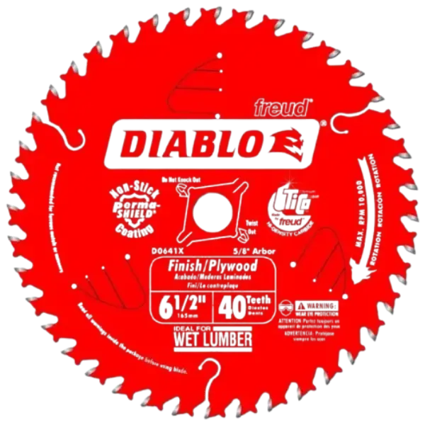 DIABLO 6 1/2 X 40 Finishing/Plywood Saw Blade with 5/8' Arbor D0641X