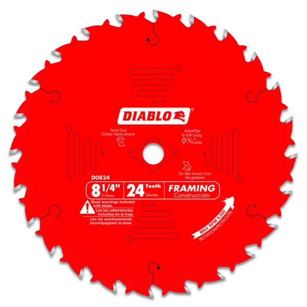 DIABLO 8-1/4 X 24 ATB Framing Saw Blade with 5/8' Arbor D0824X
