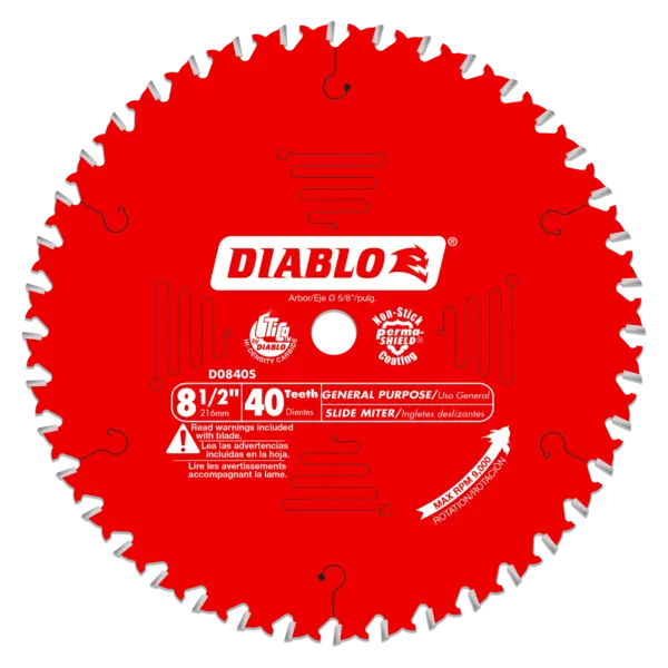 DIABLO 8-1/2 X 40 ATB Fine Finishing Miter Saw Blade with 5/8' Arbor D0840S