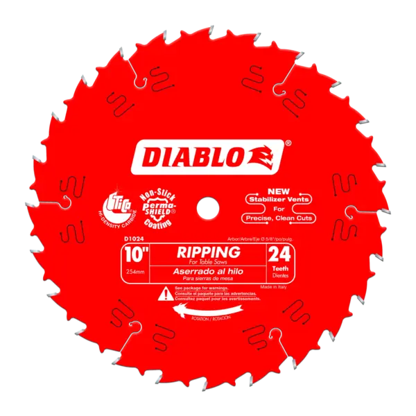 DIABLO 10 X 24 Ripping Saw Blade with 5/8" Arbor D1024X