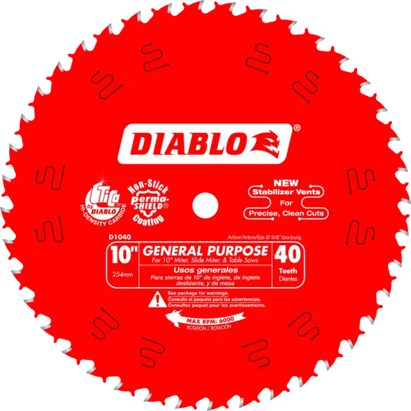 DIABLO 10 X 40 General Purpose Saw Blade with 5/8' Arbor D1040X