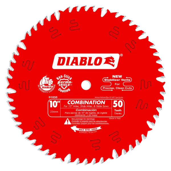 DIABLO 10 X 50 Combination Saw Blade with 5/8' Arbor D1050X