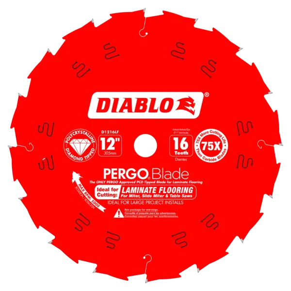 DIABLO 12 X 16 Polycrystalline-Diamond (PCD) Tipped Laminate Flooring Blade 1216LF