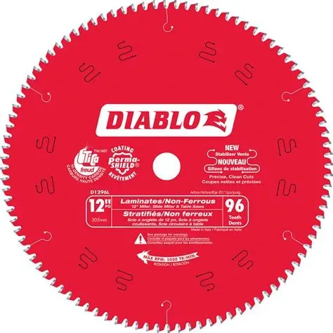 DIABLO 12 X 96 Laminate & Melamine Flooring Saw Blade with 1' Arbor D1296L