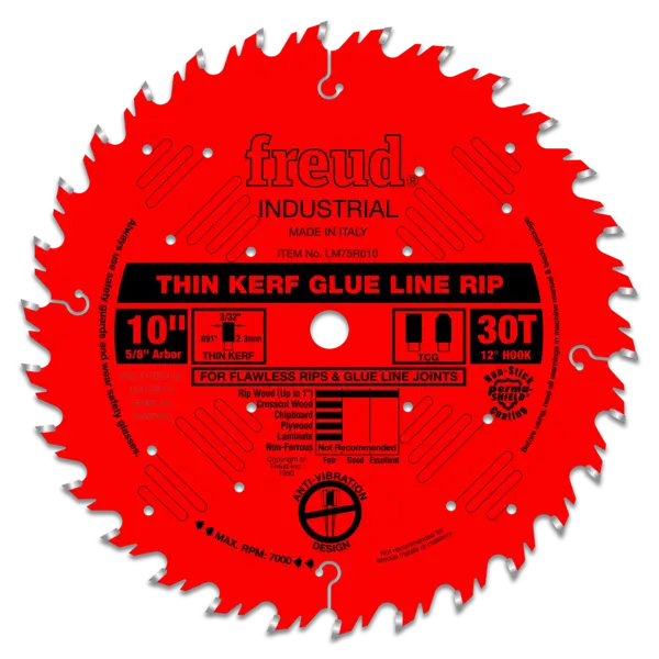 DIABLO Freud 10 X 30 Thin Kerf Glue Line Rip Saw Blade with 5/8' Arbor LM75R010