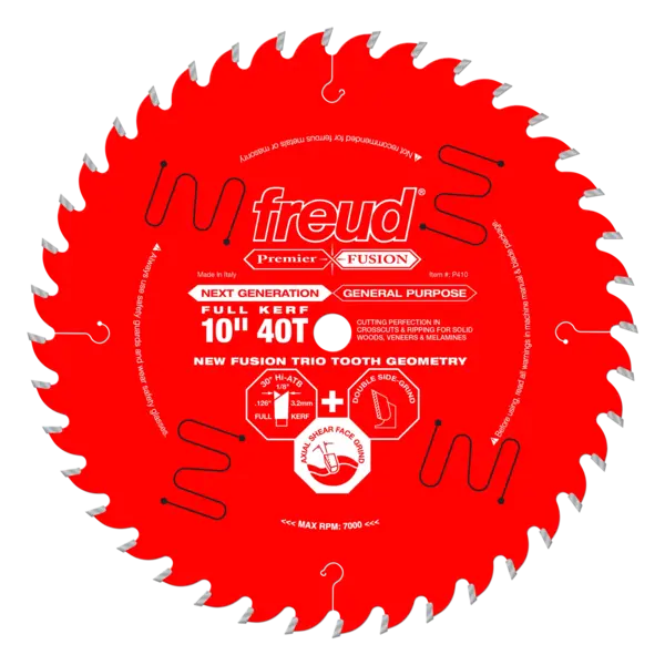 DIABLO Freud 10 X 40 Premier Fusion General Purpose Saw Blade with 5/8' Arbor P410