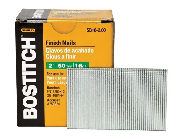 FINISH NAILS Bostitch Finish Nails 2.00' Stainless Steel 16 GA 500CT
