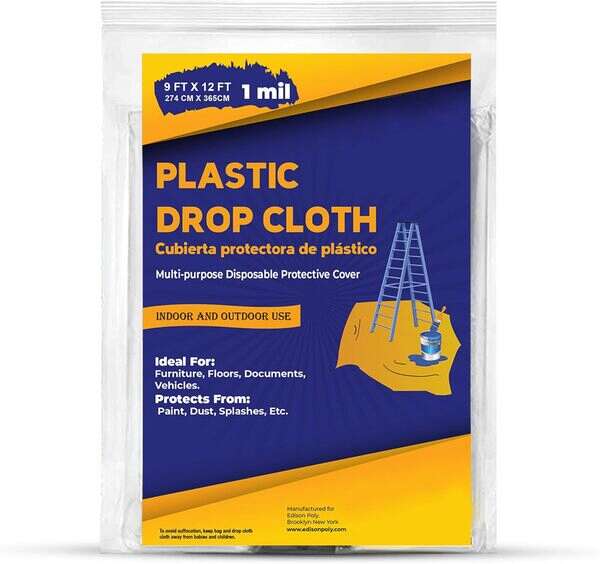 GENERIC Clear Painter's Plastic Drop Cloth 1 MIL 9' x 12' Roll