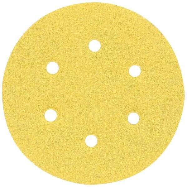 Norton NO-Hook & Sand Yellow 6" x 6-Hole 60 Grit  01632