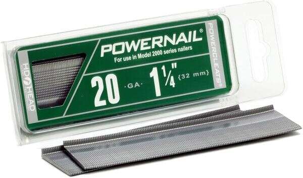 POWERNAIL 1 1/4' 20 GA. L-Cleats 1,000CT (Green Box for Model 2000 Trigger-Nailer)