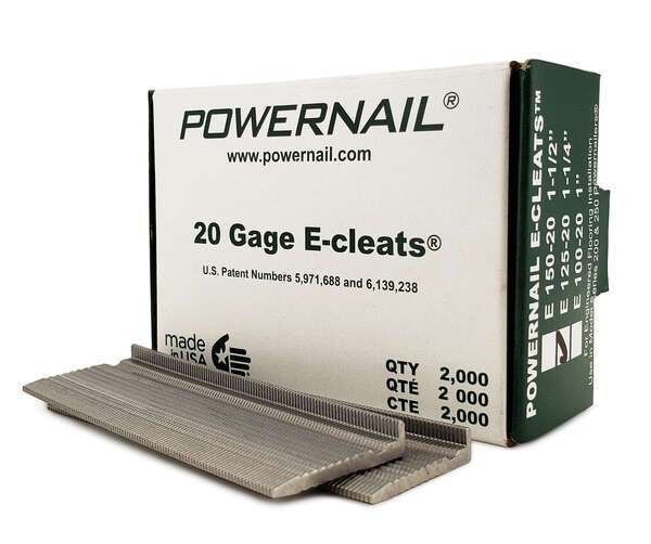 POWERNAIL 1 1/2' 20 GA. E-Cleats 2,000CT (Green Box)