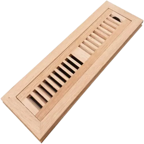 RED OAK WV-Unfinished Red Oak Wood Vent 2 X 12 Flush Mount