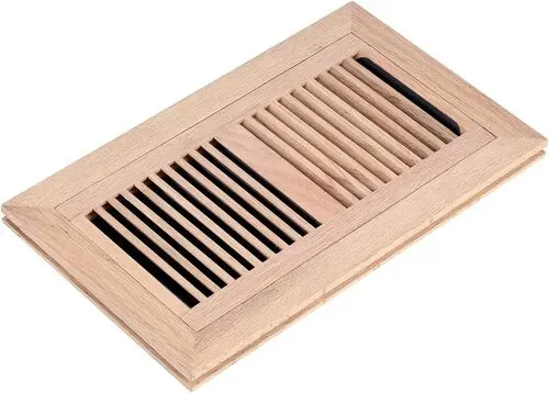 RED OAK WV-Unfinished Red Oak Wood Vent 6 X 10 Flush Mount