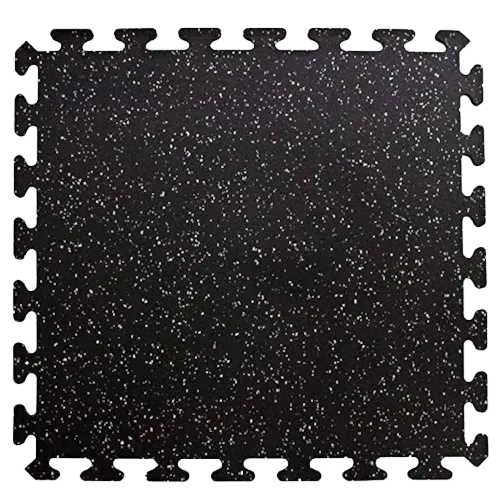 RUBBER FLOORING Interlocking Tiles Black 3/8 x 24" x 24" Center SOLD BY SQ FT, INCREMENT OF 4FT