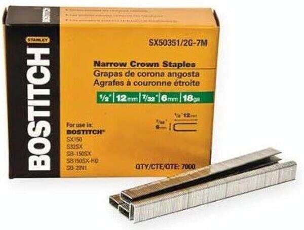 STANLEY BOSTITCH 18-Gauge Narrow Crown Staples 7,000 CT per Box