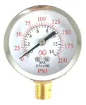 COMPRESSOR 1.5" 0-200 PSI 1/4" PRESSURE GAUGE