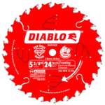 DIABLO 5 3/8 X 24 ATB Framing Cordless Trim Saw Blade with 3/8' Arbor D0524X