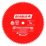 DIABLO 10 X 80 TCG Non-Ferrous Metal and Plastic Cutting Saw Blade with 5/8-Inch Arbor and Perma...