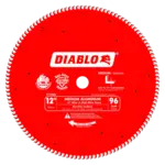 DIABLO 12 X 96 TCG Non-Ferrous Metal and Plastic Cutting Miter Saw Blade with 1' Arbor D1296N