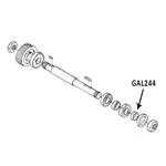 GALAXY long spacer 244 on drum shaft. touches drum. Not interchangable with 217 short spacer