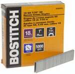 STANLEY BOSTITCH 1' x 7/32' 18-Gauge Narrow Crown Finish Staple, 5000 CT Per Box