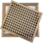 WHITE OAK WV-Unfinished White Oak Wood Vent 12X14 Flush Mount Egg Crate - WITH FRAME